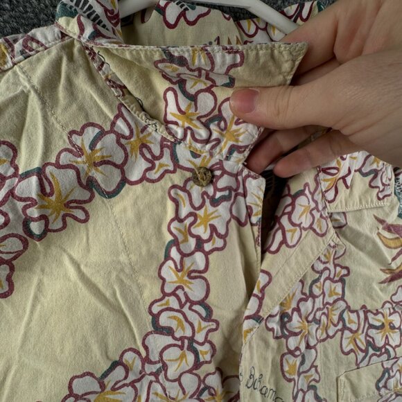 Tommy Bahama Cotton Rayon Button Up Shirt Hawaii Large Floral Graphic Paradise - Picture 9 of 13